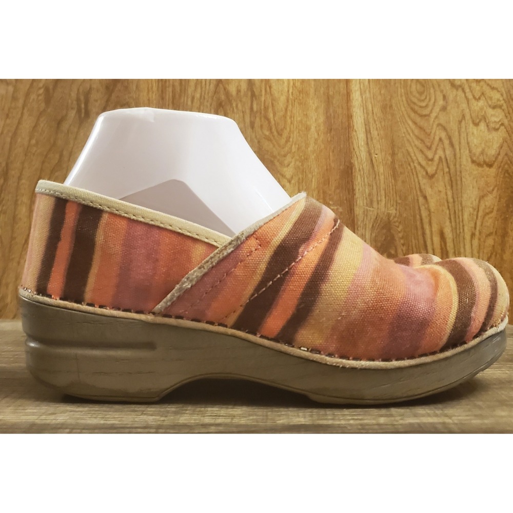 Dansko Striped Sunset Clogs Womens Size 38 US 7.5/8 Multicolor